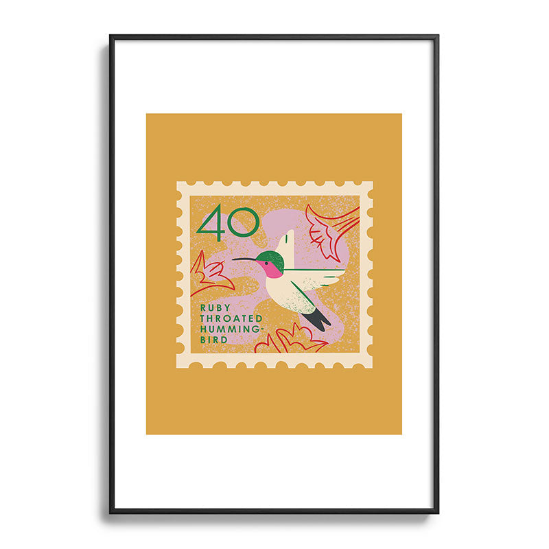 Hummingbird Postage Stamp Framed Art Print Gallery Image 113