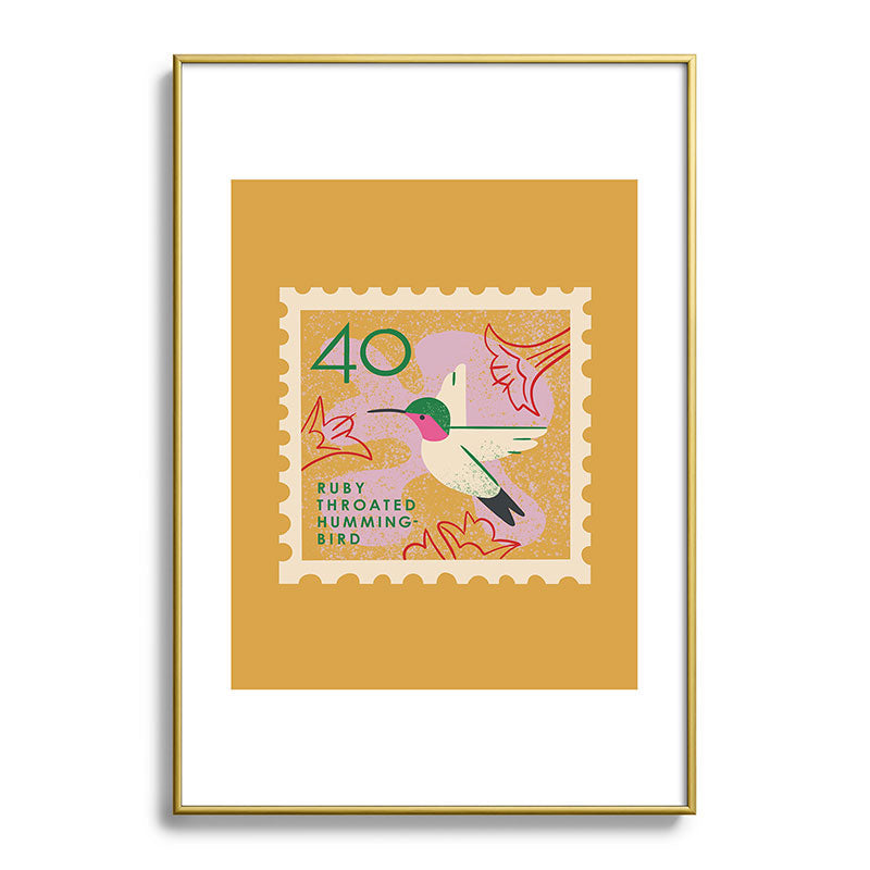 Hummingbird Postage Stamp Framed Art Print Gallery Image 123