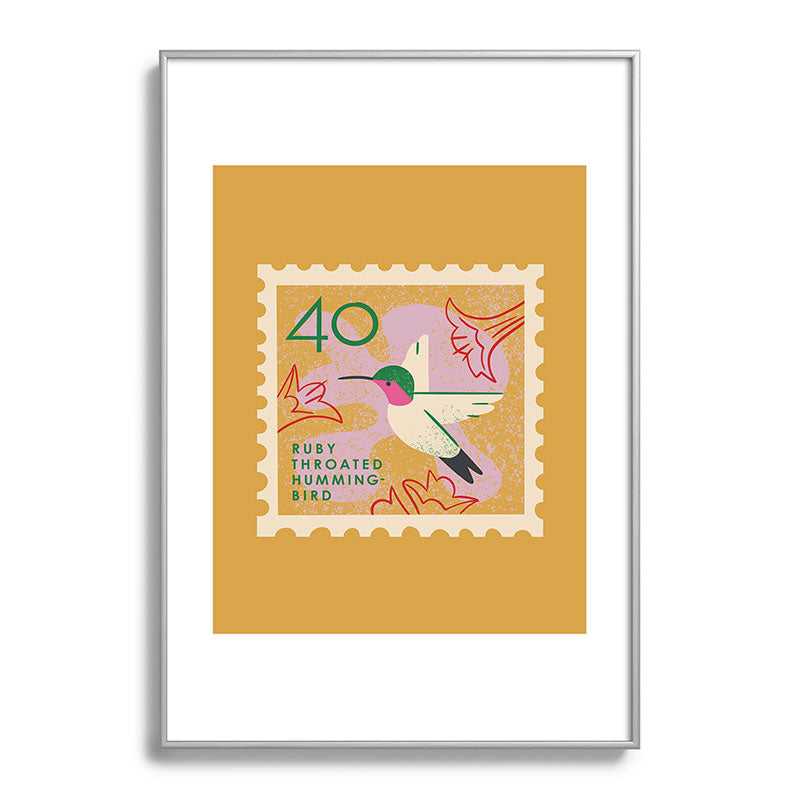 Hummingbird Postage Stamp Framed Art Print Gallery Image 132