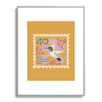 Hummingbird Postage Stamp Framed Art Print Gallery Image 135