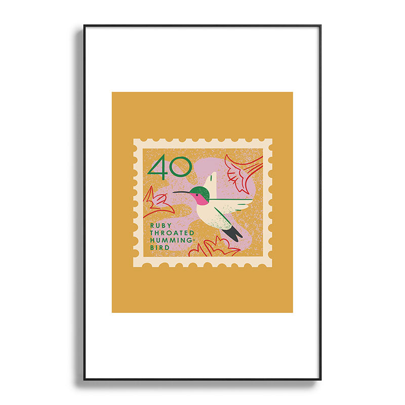 Hummingbird Postage Stamp Framed Art Print Gallery Image 117