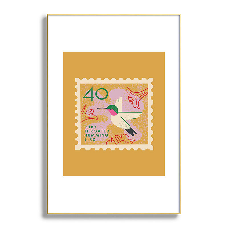 Hummingbird Postage Stamp Framed Art Print Gallery Image 127