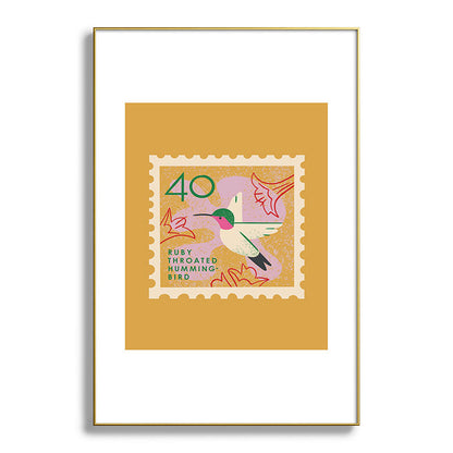 Hummingbird Postage Stamp Framed Art Print Gallery Image 127