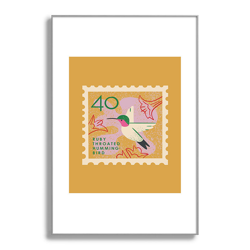 Hummingbird Postage Stamp Framed Art Print Gallery Image 138