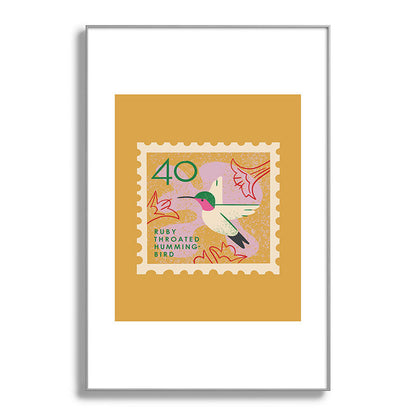 Hummingbird Postage Stamp Framed Art Print Gallery Image 138