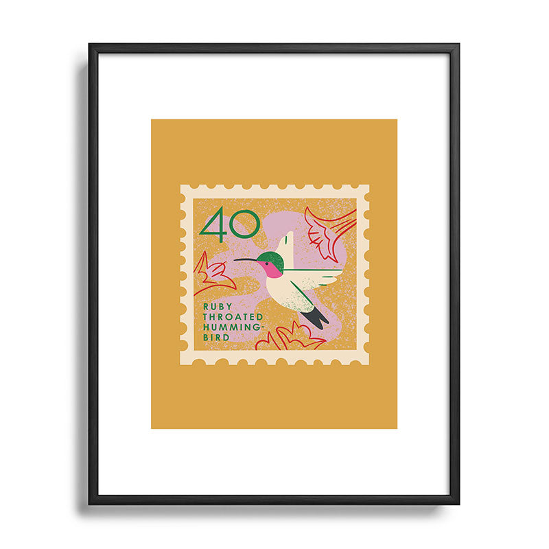 Hummingbird Postage Stamp Framed Art Print Gallery Image 112