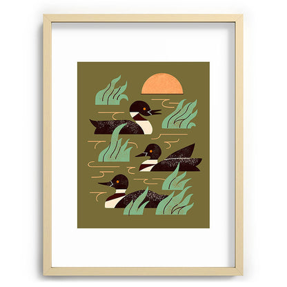 Loons At Dusk Framed Art Print Gallery Image 73