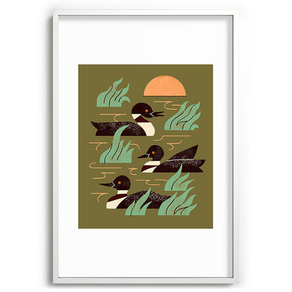 Loons At Dusk Framed Art Print Gallery Image 80