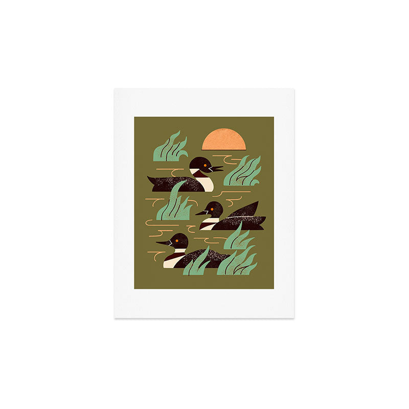 Loons At Dusk Art Print Gallery Image 3