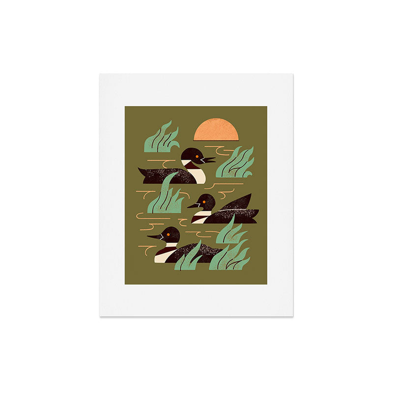 Loons At Dusk Art Print Gallery Image 4