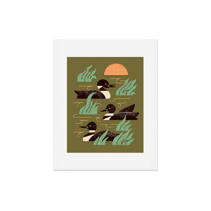 Loons At Dusk Art Print Gallery Image 4