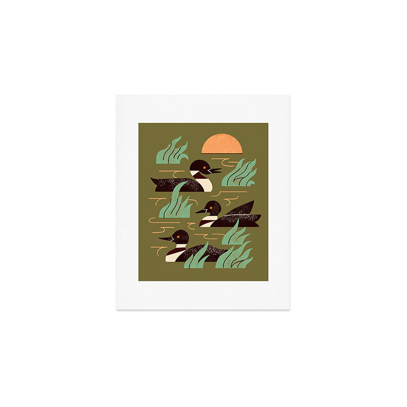 Loons At Dusk Art Print Gallery Image 1