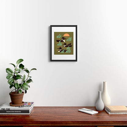 Loons At Dusk Framed Art Print Gallery Image 3