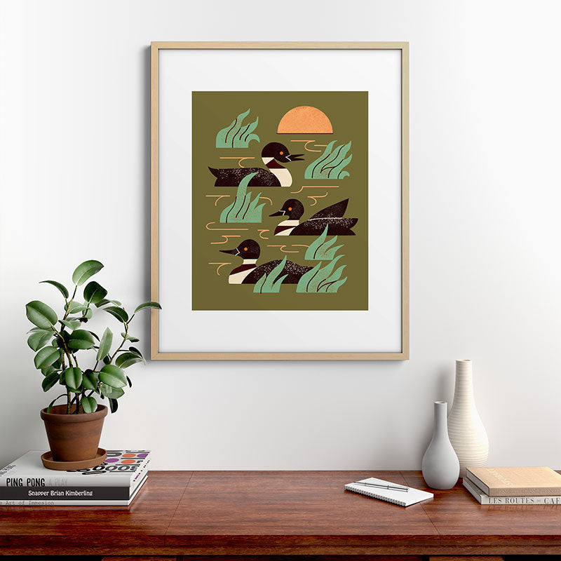 Loons At Dusk Framed Art Print Gallery Image 21