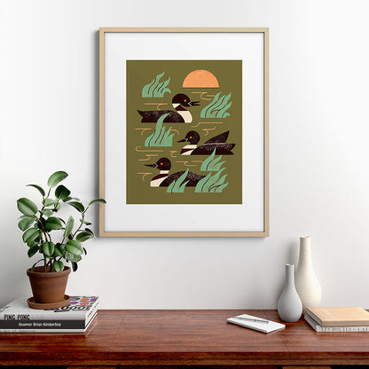 Loons At Dusk Framed Art Print Gallery Image 21