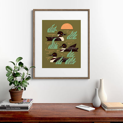 Loons At Dusk Framed Art Print Gallery Image 14