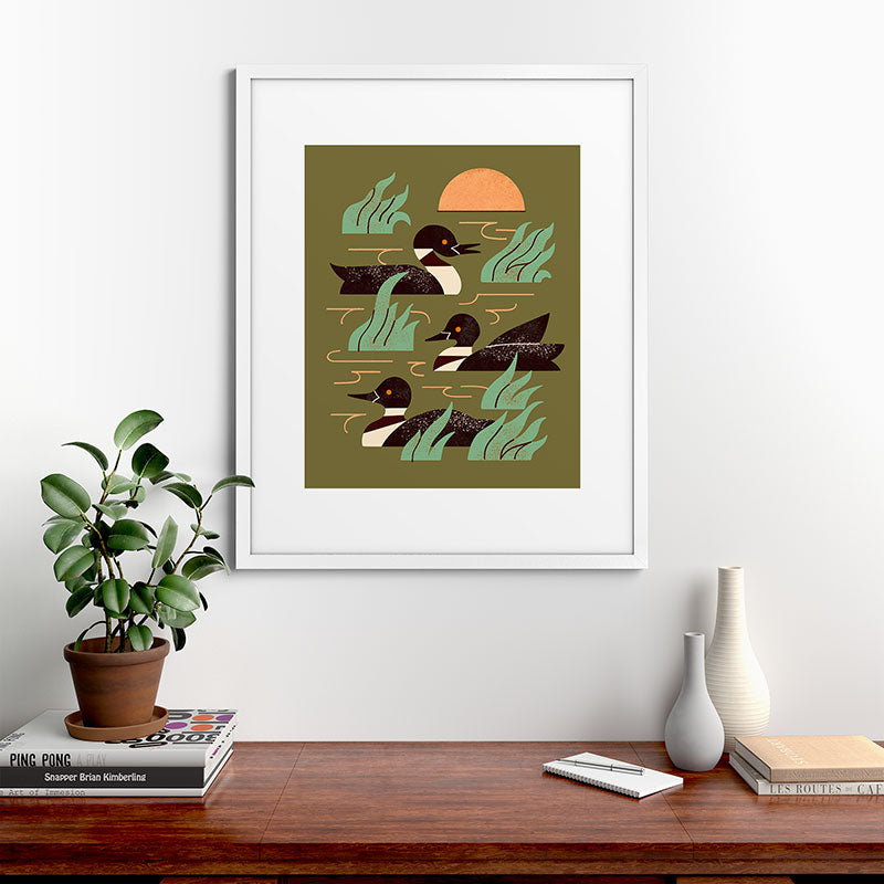 Loons At Dusk Framed Art Print Gallery Image 56