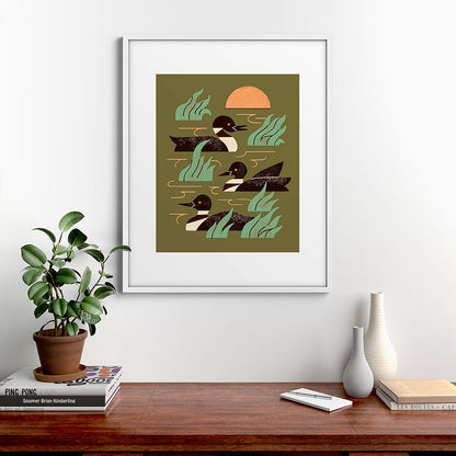 Loons At Dusk Framed Art Print Gallery Image 28