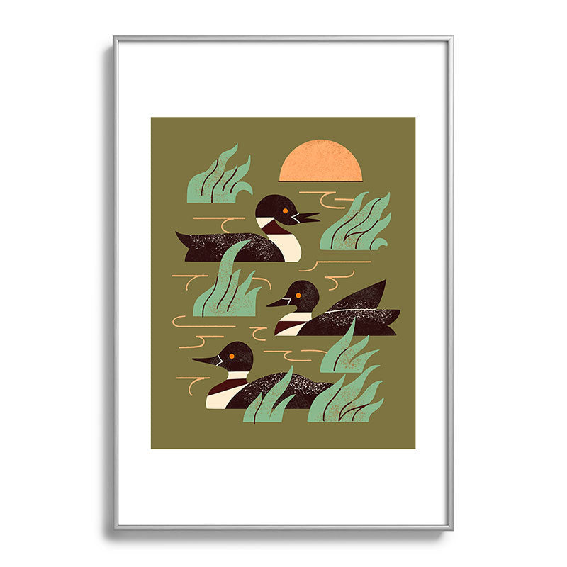 Loons At Dusk Framed Art Print Gallery Image 97