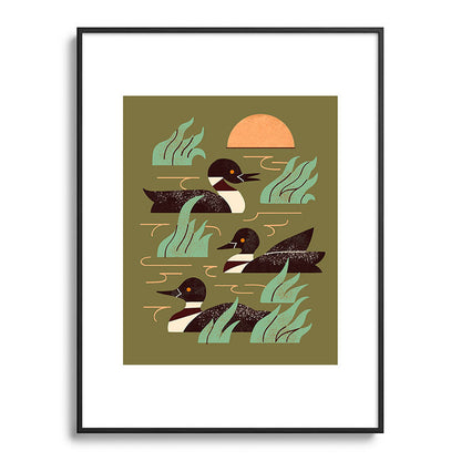 Loons At Dusk Framed Art Print Gallery Image 85