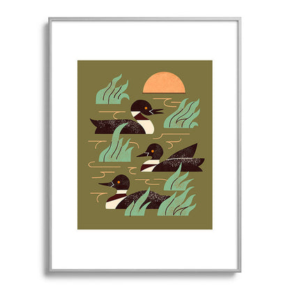 Loons At Dusk Framed Art Print Gallery Image 98