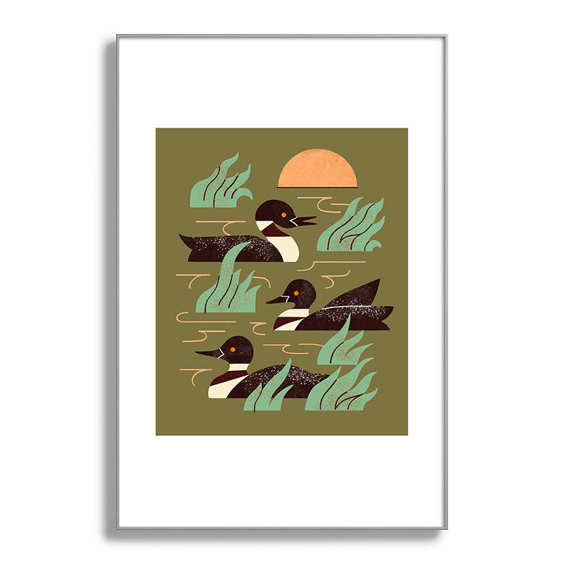 Loons At Dusk Framed Art Print Gallery Image 100