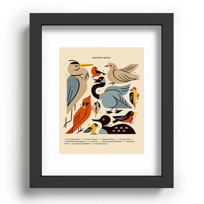 Midwest Birds Guide Framed Art Print Gallery Image 78