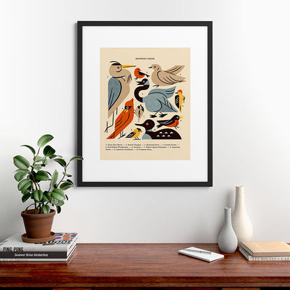 Midwest Birds Guide Framed Art Print Gallery Image 48