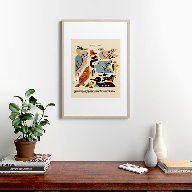 Midwest Birds Guide Framed Art Print Gallery Image 28