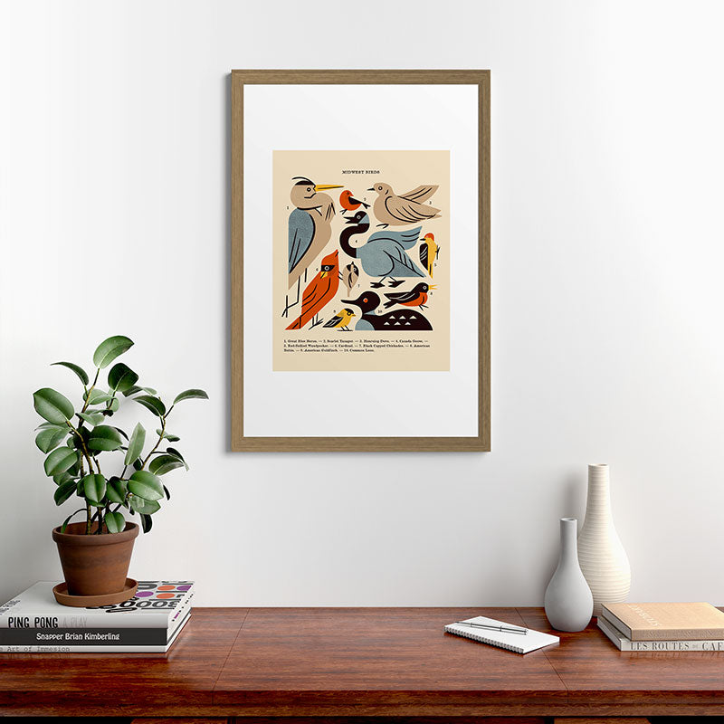 Midwest Birds Guide Framed Art Print Gallery Image 56