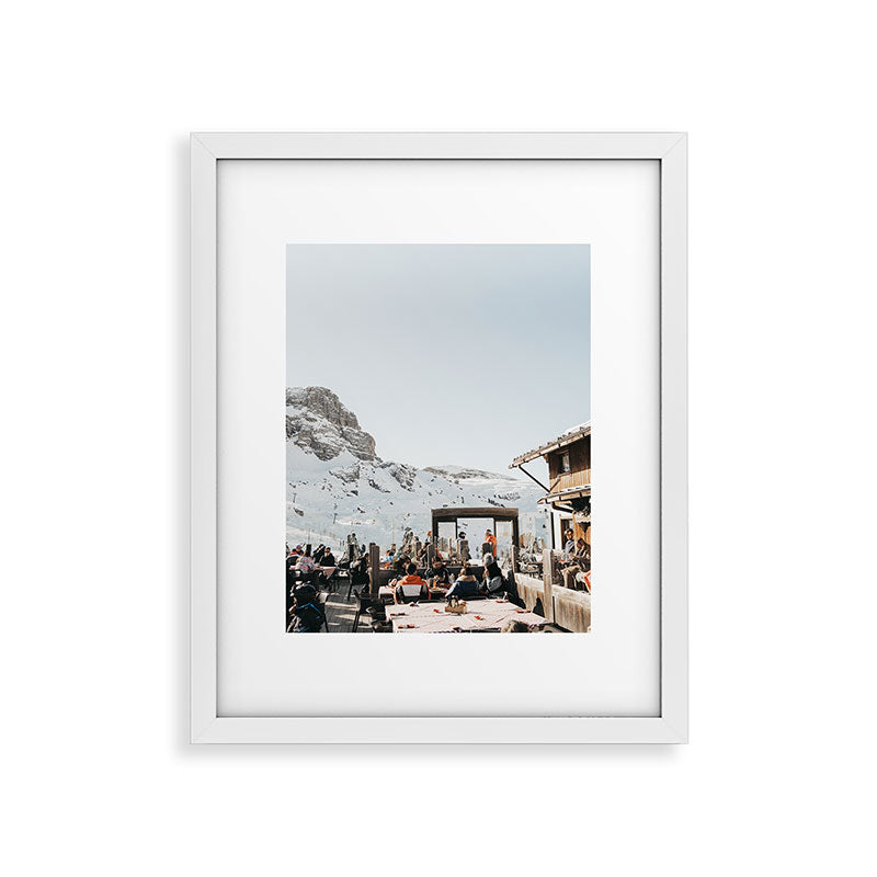 Dolomite Ski Resort | The definition of Mountaintop Après-ski definition | Norther Italy travel prints Framed Art Print Gallery Image 15