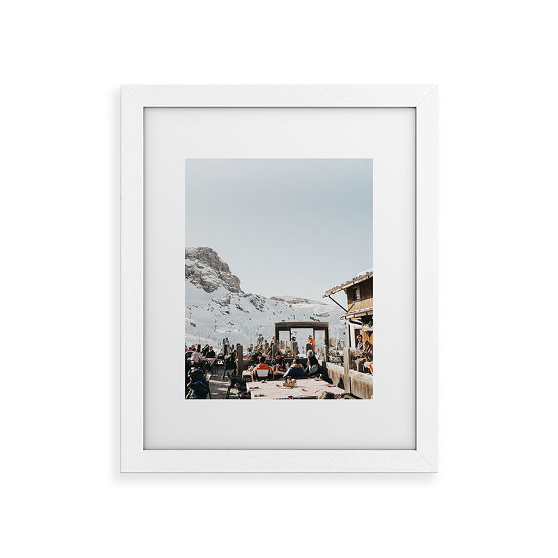 Dolomite Ski Resort | The definition of Mountaintop Après-ski definition | Norther Italy travel prints Framed Art Print Gallery Image 29