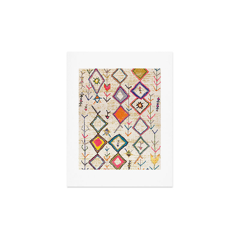 Traditional Vintage Moroccan Berber rug Art Print Gallery Image 4