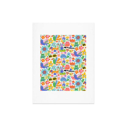Playful Meadow Cute Animals with Motivational Affirmations - Bright Rainbow Art Print Gallery Image 6