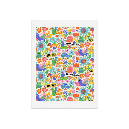 Playful Meadow Cute Animals with Motivational Affirmations - Bright Rainbow Art Print Gallery Image 7