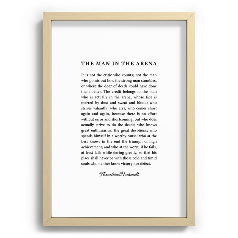 The Man In The Arena Framed Art Print Gallery Image 97