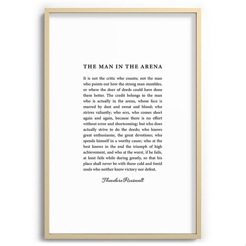 The Man In The Arena Framed Art Print Gallery Image 102