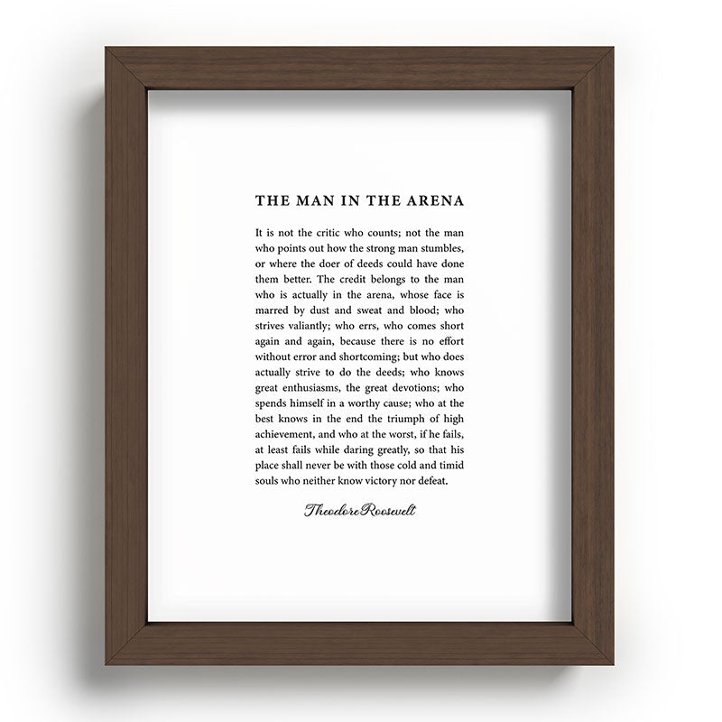 The Man In The Arena Framed Art Print Gallery Image 88
