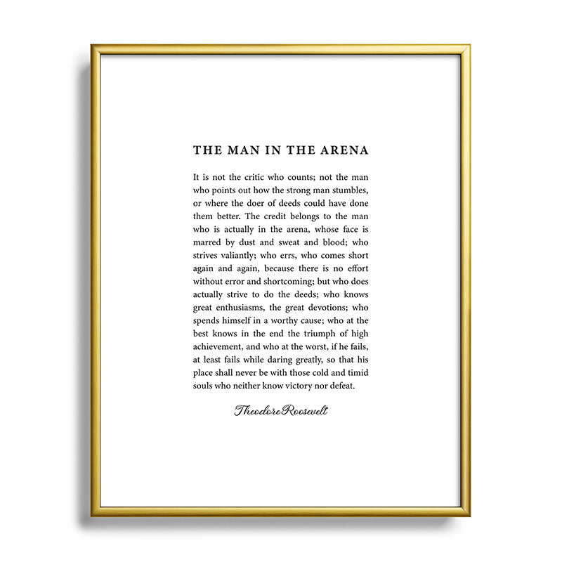 The Man In The Arena Framed Art Print Gallery Image 121