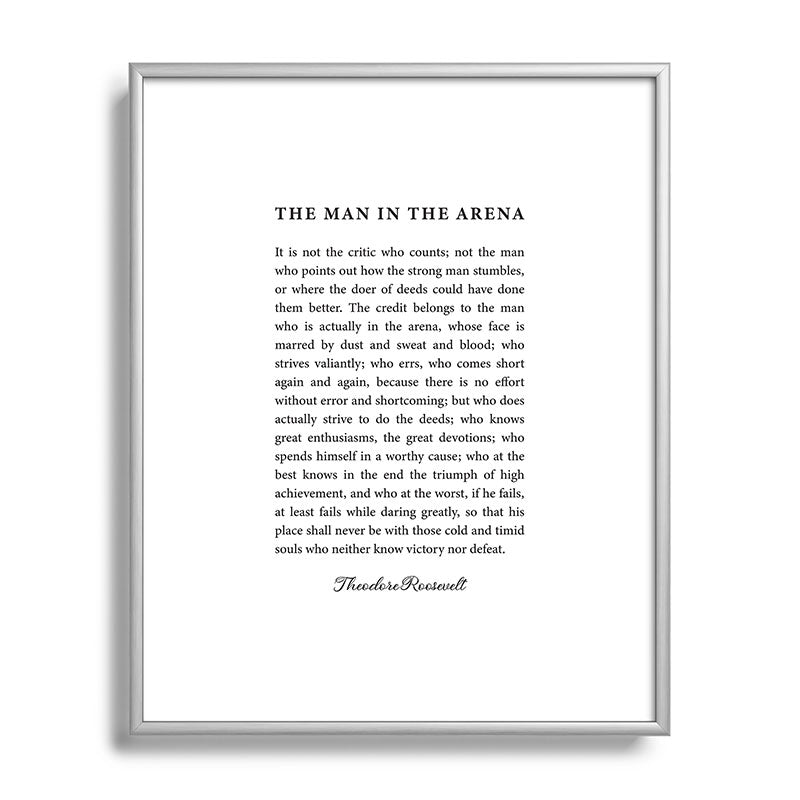 The Man In The Arena Framed Art Print Gallery Image 129