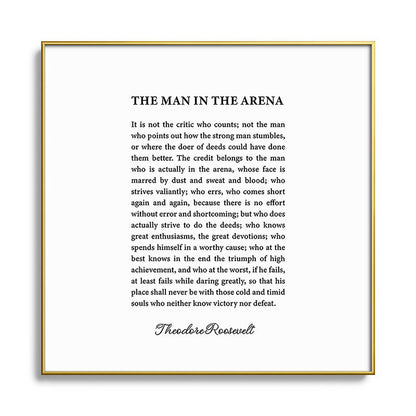 The Man In The Arena Framed Art Print Gallery Image 136