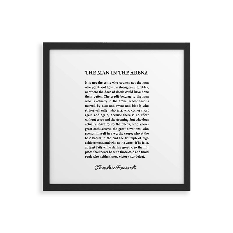 The Man In The Arena Framed Art Print Gallery Image 7