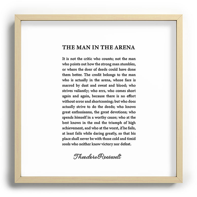 The Man In The Arena Framed Art Print Gallery Image 109