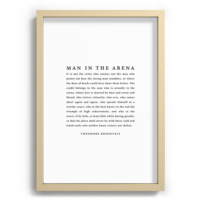 The Man In The Arena, Theodore Roosevelt Framed Art Print Gallery Image 97