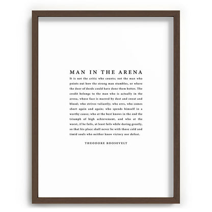 The Man In The Arena, Theodore Roosevelt Framed Art Print Gallery Image 91