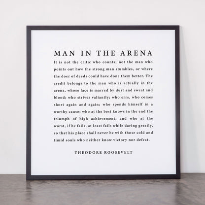 The Man In The Arena, Theodore Roosevelt Framed Art Print Gallery Image 55