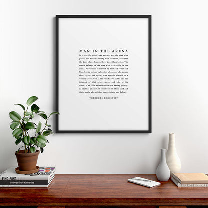The Man In The Arena, Theodore Roosevelt Framed Art Print Gallery Image 9
