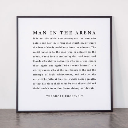 The Man In The Arena, Theodore Roosevelt Framed Art Print Gallery Image 11