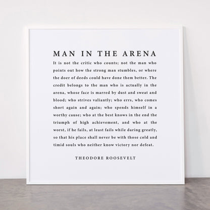 The Man In The Arena, Theodore Roosevelt Framed Art Print Gallery Image 43