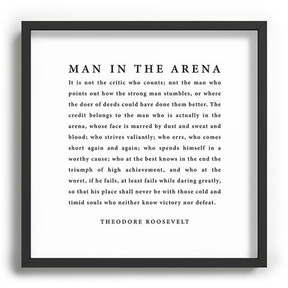 The Man In The Arena, Theodore Roosevelt Framed Art Print Gallery Image 93